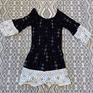 Black patterned romper